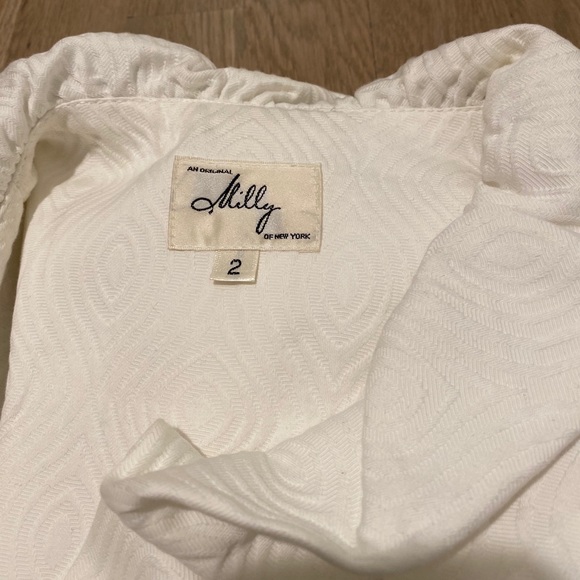 MILLY White Ruffle Trim Wrap Dress - Picture 7 of 7